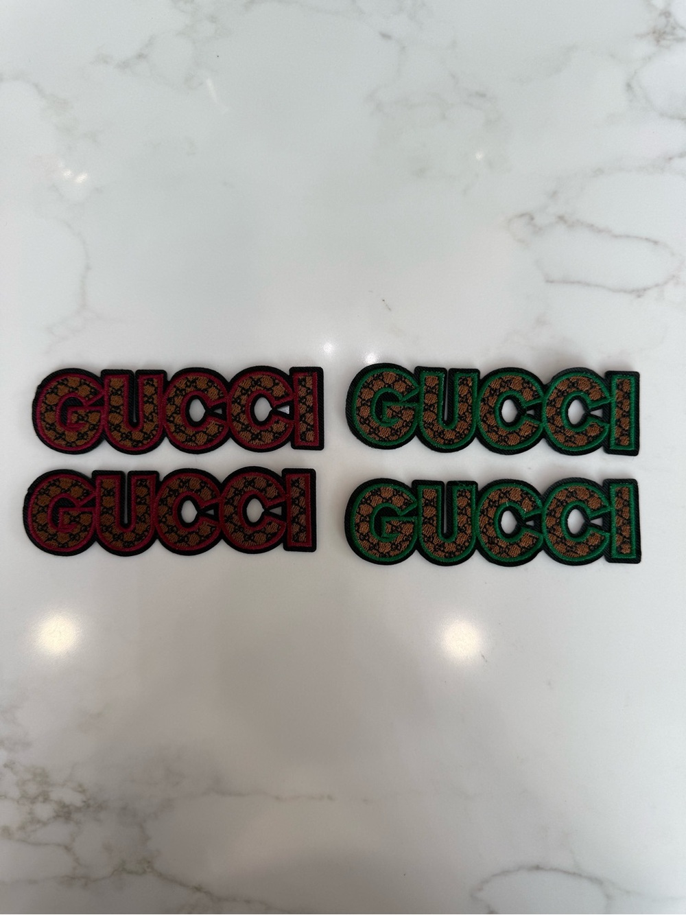 Hand Crafted Red and Green Iron on Patches